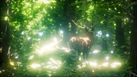Great-Red-Deer-in-a-Green-Forest